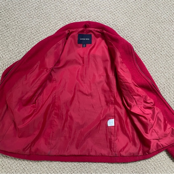 Lands’ end berry red wool jacket - women 8 / m - Landsend - Picture 7 of 7